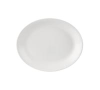We Can Source It Ltd Simply Oval Ceramic Coupe Plates Set of 4, 30x24cm White Porcelain Platters, Dinner Plates Serving Dishes, Hotelware, Catering and Restaurant Grade Dinnerware Plate Set