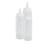 We Can Source It Ltd - Squeezy Plastic Bottles - For Sauces, Garnishes, and Syrups - 3 Squeeze Squirt Condiment Bottles - 8oz, Clear