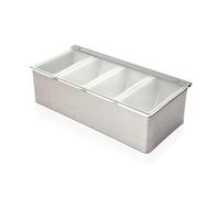 We Can Source It Ltd - Stainless Steel 4 Compartments Condiment Holder Storage Unit Dispenser Bar Tray