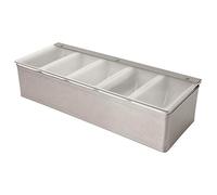 We Can Source It Ltd - Stainless Steel Multi Compartments Condiment Holder Storage Unit Dispenser Bar Tray (5 Compartment)