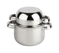 We Can Source It Ltd Stainless Steel Mussel Pot with Lid 20cm, Seafood Cooking Pot with Handles, Cooker for Mussels, Shellfish and Seafood, Catering Cookware, Dishwasher Safe