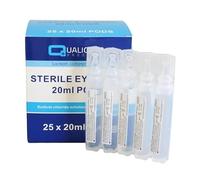 We Can Source It Ltd Sterile Eye Wash Solution 20ml Pods (25 Pack) - Saline Eye Irrigation Vials & Wound - Single Use, Twist-Off - First Aid Kit, Workplace Safety & Emergency Care