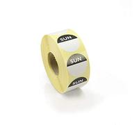 We Can Source It Ltd - Sunday Day Dot Food Labels - Self-Adhesive Roll of 1000 Stickers - EHO Approved, Colour-Coded, Writable Labels for Food Rotation in Commercial Kitchens & Restaurants