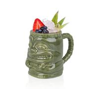 We Can Source It Ltd - Tiki Bar Mug with Handle - Sea Green Ceramic Cocktail Mug - 425ml