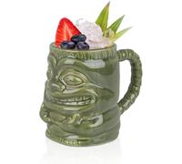We Can Source It Ltd Tiki Ceramic Cocktail Mugs, Decorative Polynesian Style Drinkware, Set of 5 Assorted Designs (425ml CocktaiMug)