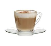 We Can Source It Ltd Ultimo Glass Saucer 6 Pack of 6 Sl urable Beverage Plate for Cafes Bistros Guest Tables Home Counters Hot Coffee Tea Pastries and Desserts Muffins Snacks Elegant Dining