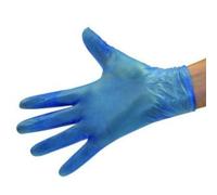 We Can Source It Ltd - Vinyl Lightly Powdered Latex Free Medical/Catering Grade Disposable Gloves - Box of 100 Small Blue Examination Gloves