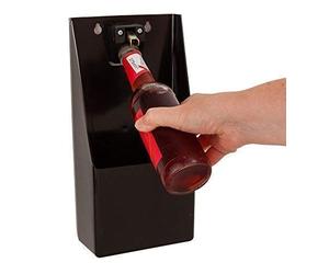 We Can Source It Ltd - Wall Mounted & Stand-Up Bottle Opener with Cap Catcher - Easy One-Handed Use - Perfect for Bars, Pubs, Kitchens, Parties, and Man Caves - Includes Mounting Screws