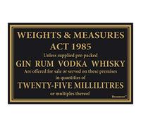 We Can Source It Ltd - Weights & Measures Act Notice Board 25ml - Black Foam Legal Measure Sign with Gold Text for Pubs, Bars and Restaurants - Display Spirits Gin, Rum, Vodka, Whiskey - Easy to Mount