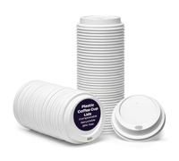 We Can Source It Ltd - White 8oz Re-Usable Sip-Through Lids for Paper Coffee Cups 80mm - Secure Fit and Spill Protection - Ideal for Coffee, Hot Drinks - Perfect for Events and Offices - Pack of 100
