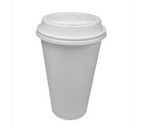 We Can Source It Ltd - White Paper Cups 16oz with Sipper Lids - Hot Drinks, Tea, Cappuccino - Single Wall Disposable Cups - Perfect for Office, Parties, Cafes, Events, and Catering - Pack of 100