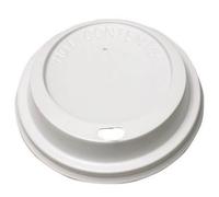 We Can Source It Ltd - White Plastic Sip-Tough Lids for Paper Coffee Cups - Fits 10oz, 12oz, 16oz, 20oz - Leak-Proof, Easy to Use, Hot & Cold Drinks - Durable and Secure Snap-On Design - Pack of 100