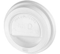 We Can Source It Ltd - White Plastic Sip-Tough Lids for Paper Coffee Cups - Fits 10oz, 12oz, 16oz, 20oz - Leak-Proof, Easy to Use, Hot & Cold Drinks - Durable and Secure Snap-On Design - Pack of 100