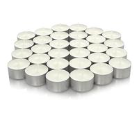 We Can Source It Ltd - White Tea Light Candles with Cup Holder - Safe 8 Hours Burn Smokeless Wax Tea Lights, Europe Made - Unscented Candles Hospitality for Christmas, Wedding, Events - Pack of 200