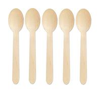 We Can Source It Ltd - Wooden Dessert Spoons 166mm - Smooth Birchwood Cutlery with Comfortable Grip - Ideal for Ice Cream, Pudding, Parties, BBQ, Picnics, Catering and Events - Pack of 200