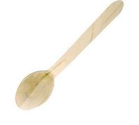 We Can Source It Ltd - Wooden Dessert Spoons 166mm - Smooth Birchwood Cutlery with Comfortable Grip - Ideal for Ice Cream, Pudding, Parties, BBQ, Picnics, Catering and Events - Pack of 100