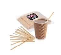 We Can Source It Ltd - Wooden Stirrer Sticks 7.5 inch - Tea Coffee Cocktail Stirrers with Rounded Ends - Single Use Eco-friendly Biodegradable Disposable Cutlery (1000 Sticks)