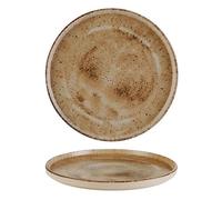 We Can Source It Natura 16cm Signature Plate Pack of 6 | Rustic Speckled Stoneware Starter Dessert Plate | Earth Tone Glaze | Raised Rim | Microwave & Dishwasher Safe