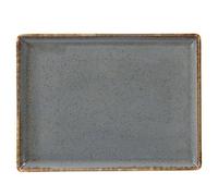 We Can Source It Porcelain Serving Platters Set of 6, Ceramic Storm Grey Rectangular Plates 35x25cm, Microwave & Dishwasher Safe