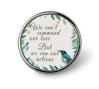 We Can't Command Our Love But We Can Our Actions Pins Pack Green Floral Wreath Brooch Pins Inspiration Christian Saying Button Pins Modern Pins For Jackets Backpacks Clothes
