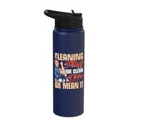 We Clean It Like We Mean It Housekeeping Cleaner Staff Stainless Steel Insulated Water Bottle
