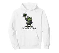 We Code At Dawn Frog Funny Frog Meme Programming Developer Pullover Hoodie