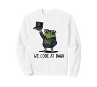 We Code At Dawn Frog Funny Frog Meme Programming Developer Sweatshirt