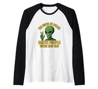 We Come in Peace Earth People BWAH HAH HAH Raglan Baseball Tee