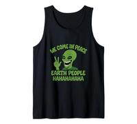 We Come in Peace Earth People Bwah Hah Hah Tank Top