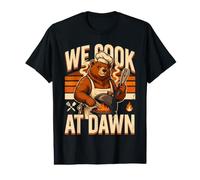 We Cook At Dawn Bear Chef Barbecue Grilling Value Graphic T-Shirt