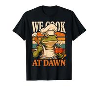 We Cook At Dawn Frog Chef Morning Kitchen Value Graphic T-Shirt