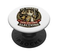 We Demand Fair Free Elections Lady Justice PopSockets Adhesive PopGrip