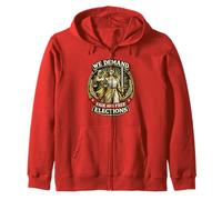 We Demand Fair Free Elections Lady Justice Zip Hoodie