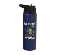 We Deploy At Dawn Frog Knight Programmer Coding Humor Stainless Steel Insulated Water Bottle