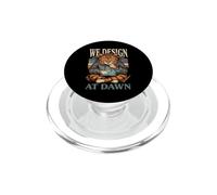 We Design At Dawn Coding Cat Programmer Humor PopSockets PopGrip for MagSafe