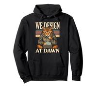 We Design At Dawn Coding Cat Programmer Humor Pullover Hoodie