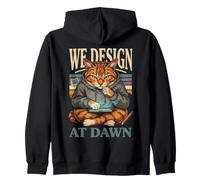 We Design At Dawn Coding Cat Programmer Humor Zip Hoodie
