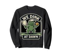 We Dink At Dawn Funny Toad Pickleball Retro Graphic Sweatshirt