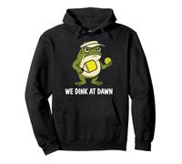 We Dink At Dawn Grumpy Frog Pickleball Player Humor Pullover Hoodie