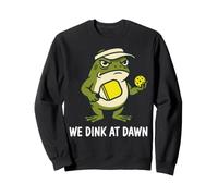 We Dink At Dawn Grumpy Frog Pickleball Player Humor Sweatshirt