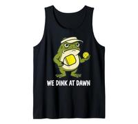 We Dink At Dawn Grumpy Frog Pickleball Player Humor Tank Top