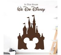 We Do Magic - Fairy Castle, Mickey Mouse Inspired - Children's Playroom Vinyl Wall Decal Sticker [Medium] [Chocolate]