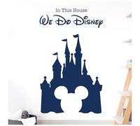 We Do Magic - Fairy Castle, Mickey Mouse Inspired - Children's Playroom Vinyl Wall Decal Sticker [Medium] [Cobalt]