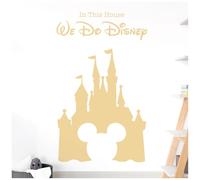 We Do Magic - Fairy Castle, Mickey Mouse Inspired - Children's Playroom Vinyl Wall Decal Sticker [Medium] [Cream]