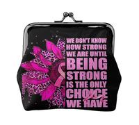 We Don't Know How Strong Breast Cancer Sunflower Leopard Leather Coin Purse Compact Pouch Card Holder Wallet for Women Daily Use Travel Gifts