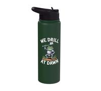 We Drill At Dawn Funny Frog Knight Dentist Dental Assistant Stainless Steel Insulated Water Bottle