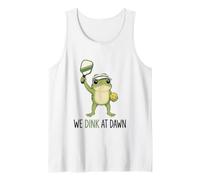 We Drink At Dawn Funny Frog Pickleball Lovers Paddleball Tank Top