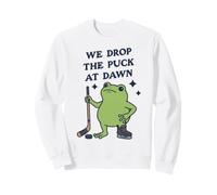 We Drop The Puck At Dawn Funny Hockey Frog Sweatshirt