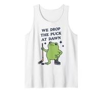 We Drop The Puck At Dawn Funny Hockey Frog Tank Top