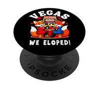 We Eloped To Las Vegas Cute Foxy Couple Get Married Gambling PopSockets Adhesive PopGrip
